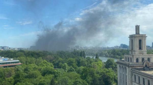 incendiu puternic in zona de nord a capitalei