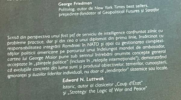 este un profesor existential george friedman despre george maior in postfata cartii acestuia video