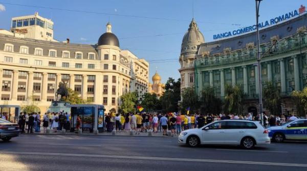 romanii au iesit in strada in piata universitatii dupa victoria fantastica de la euro 2024 contra ucrainei