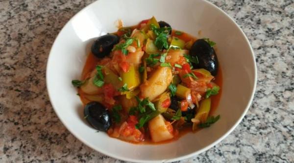 mancare de praz cu masline reteta veche din 1940