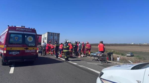 accident rutier produs intre un microbuz si un tir in constanta s a activat planul rosu de interventie