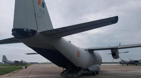 o aeronava a fortelor aeriene romane trimisa la stingerea incendiului de padure din caras severin