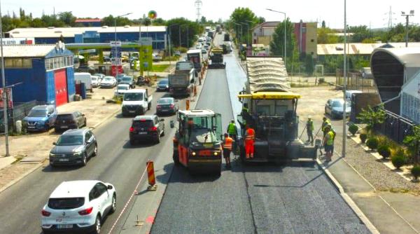 asfalt pe drumul de centura al galatiului