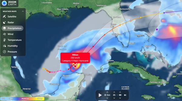 uraganul milton un monstru amenintator se indreapta spre coasta de vest a floridei