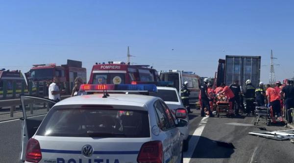 circulatia pe a1 spre bucuresti restrictionata in urma unui accident rutier cu trei victime
