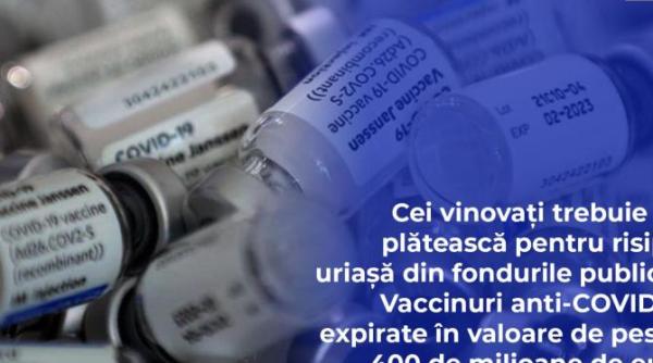 facias cei vinovati trebuie sa plateasca pentru risipa uriasa din fondurile publice vaccinuri anti covid 19 expirate in valoare de peste 400 de milioane de euro