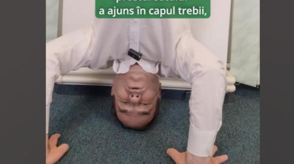 imagini virale cu ludovic orban sta in cap video