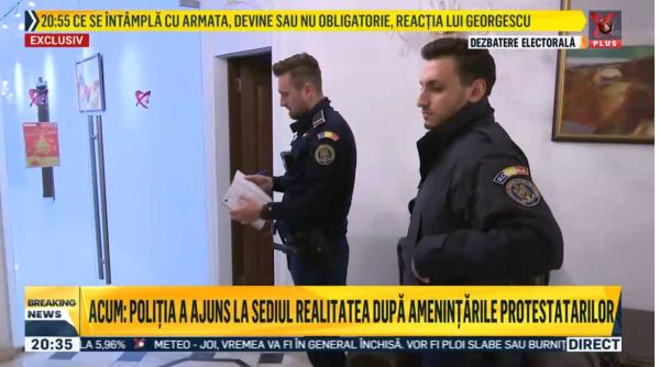 politia a venit la sediul realitatea plus dupa ce protestatarii ar fi amenintat postul tv