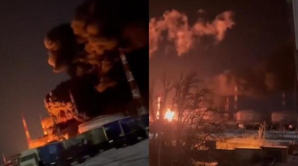 ucraina a lansat un atac in masa cu drone in rusia un depozit de combustibil a fost vizat video