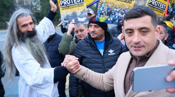 nou protest in piata victoriei sute de oameni striga georgescu