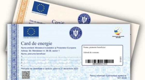 carduri ajutor energie 2025 cand vor fi incarcate si cine le primeste