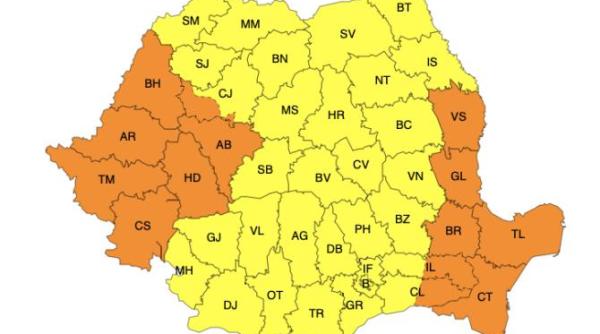 cod galben si cod portocaliu de vreme severa ploi abundente si vijelii rafalele vor depasi 90 110 km h