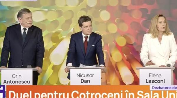 dezbatere candidatii la alegerile prezidentiale la palatul cotroceni george simion a venit i a dat flori elenei lasconi si a plecat