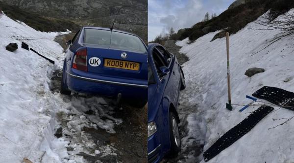 cum a ajuns un roman care se intorcea cu masina in uk sa stea blocat trei zile pe marginea unei prapastii fara apa si mancare