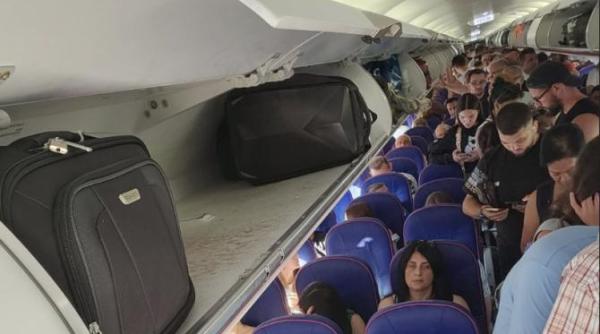 haos pe otopeni europarlamentara foto din avion pasagerii blocati in aeronava