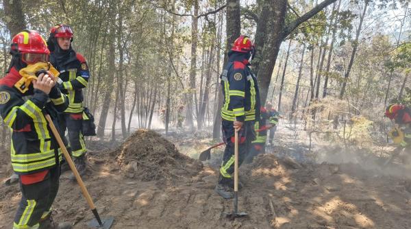 zeci de pompieri romani se lupta cu incendiile devastatoare din spania