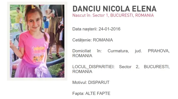 fetita de 9 ani disparuta din bucuresti politia cere ajutorul urgent al cetatenilor