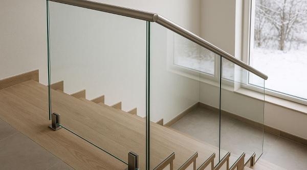 balustrada sticla laminata solutia moderna pentru scari sigure si luminoase
