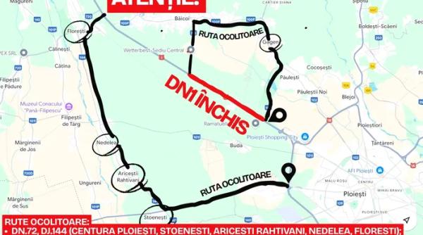 dn1 se inchide temporar intre ploiesti si floresti rute ocolitoare