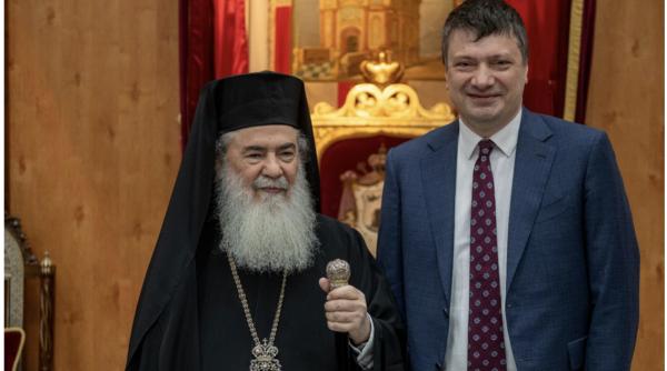 ionut vulpescu presedinte al adunarii ortodoxiei s a intalnit cu patriarhul ierusalimului