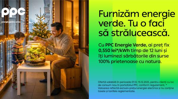 ppc energie verde vine cu o oferta noua inainte de sarbatori energie 100 regenerabila la un pret verde garantat timp de un an