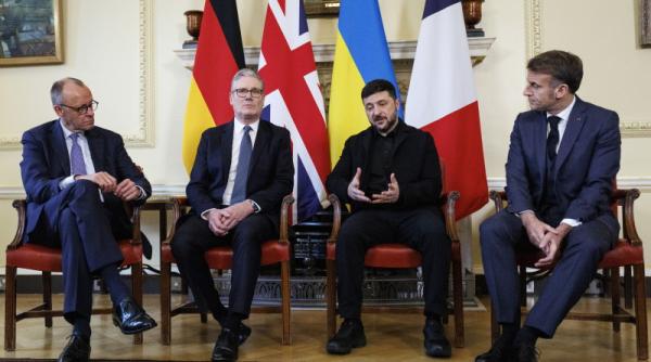 zelenski intalnire cu macron starmer si merz la londra discutii despre planul de pace