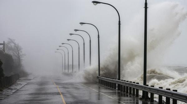 Vreme extremă în Portugalia: Un viaduct de autostradă s-a prăbușit după ruperea unui dig