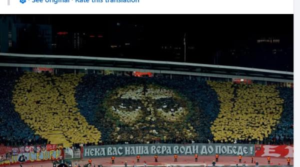 scenografie tare la steaua rosie belgrad lille cine este de fapt chipul afisat de ultrasii de la delije foto video