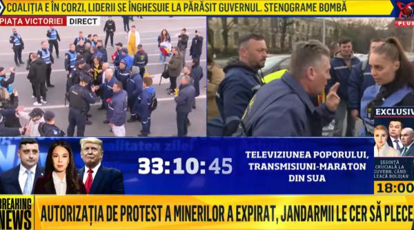 incident in piata victoriei protestul minerilor de la complexul energetic oltenia a degenerat video