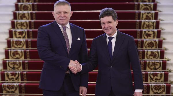 Premierul slovac Robert Fico, pentru prima oară în România. Imagini din culisele întâlnirii cu Nicușor Dan - Galerie Foto