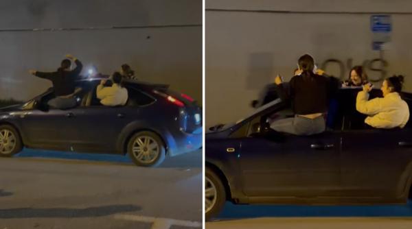 smecherie in trafic sanctionata la cluj o soferita de 19 ani a ramas fara permis dupa ce a stat pe portiera unei masini in mers alaturi de alte tinere