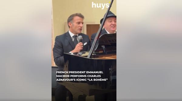 macron a facut spectacol in armenia a cantat la boheme acompaniat de presedintele si prim ministrul armean video