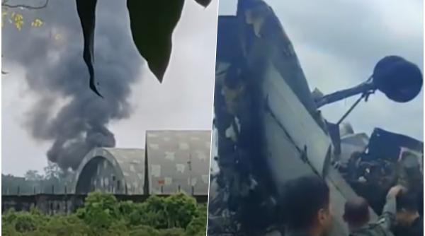 avion militar prabusit la aterizare in india nu se stie momentan cate persoane erau la bord video