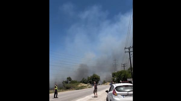 incendiu in grecia in evia in apropiere de un sat
