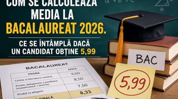 cum se calculeaza media la bacalaureat 2026 ce se intampla daca un candidat obtine 5 99