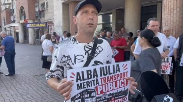 albaiulienii de o luna fara transport public soferii stp alba iulia ies din nou la protest avem familii de hranit video