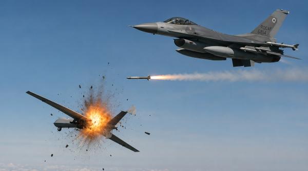 doua drone doborate de acelasi pilot cu acelasi avion f16 cine testeaza capacitatea de reactie a romaniei