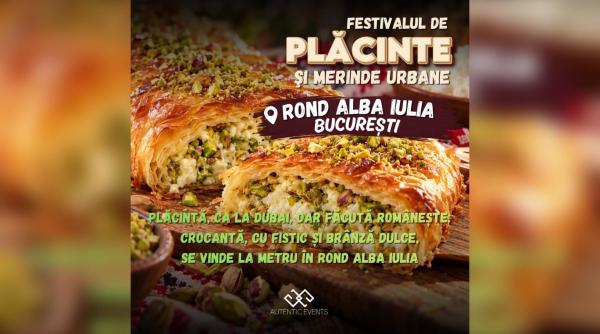 placinta ca la dubai dar facuta romaneste crocanta cu fistic si branza dulce se vinde la metru in bucuresti in rond alba iulia