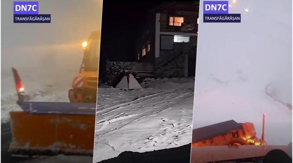 iarna in toata regula pe transfagarasan drumarii intervin de urgenta cu utilajele nu circulati daca nu sunteti pregatiti