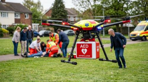 Defibrilatoarele ar putea fi livrate cu drona direct la pacient: metoda va schimba intervenția în stopul cardiac